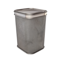 Mesh trash can isolated on a transparent background, designed for modern home or office organization and waste management, mesh trash can isolated on transparent background png