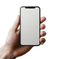 Mobile phone screen mockup held in hand with blank display, ideal for showcasing app designs, Mobile phone screen mockup, smartphone display mockup and money, dollars png