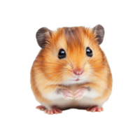 A cute hamster with a fluffy coat sitting on a transparent background with hands folded, showcasing its adorable features at playtime, Cute Hamster on transparent background png