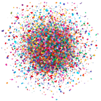 Colorful confetti bursts in various shapes, creating a festive atmosphere perfect for celebrations and gatherings at any joyful occasion, Colorful confetti bursting isolated Stock Illustration png