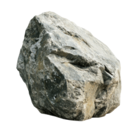 Isolated rock boulder with rough surface highlighting natural texture against a transparent background, Rock boulder isolated on transparent background png