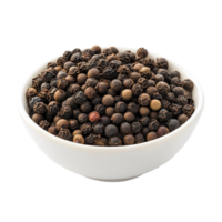 A transparent bowl filled with assorted peppercorns placed on a transparent background for culinary use or spice display, peppercorn in transparent bowl on transparent background png