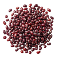 A pile of adzuki beans isolated on a transparent background for cooking and nutritional uses, red beans adzuki isolated on transparent background png