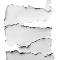 Torn sheet of paper against a plain transparent background showcasing texture and intricate edges for design use, torn sheet paper withtransparent backgroundfile png