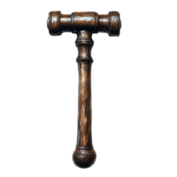 Symbolic hammer of justice as a representation of fairness and authority on a transparent background, Symbolic Hammer of Justice Conceptual Art on a transparent background png