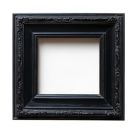 Elegant black painting frame isolated on a transparent background for artistic display, Black painting frame isolated on transparent background png