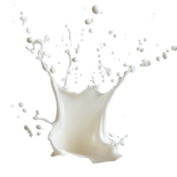 Milk splashes dramatically over a pristine transparent surface, creating a lively display of fluid motion, Milk splashing over transparent background png