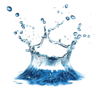 Blue water splashing dynamically against a transparent background showcasing transparent hues, blue water splashing isolated on transparent background png