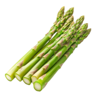 Fresh asparagus stalks arranged on a plain transparent background for culinary presentations and recipes, Asparagus isolated on transparent background png