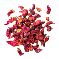 Dried pink peppers arranged in a scattered formation on a transparent background showcasing their vibrant color and texture, dried pink peppers isolated on transparent background png