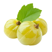 Star gooseberry with fresh green leaf isolated on a clean transparent background for culinary and nutritional uses, star gooseberry with leaf isolated on transparent background png