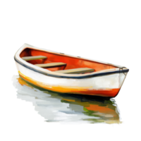 A serene paddleboat rests on still water against a minimal transparent background capturing a tranquil moment, Paddleboat transparent background png