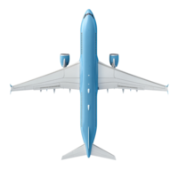 Blue airplane isolated on a clean transparent background, free from distractions, typical airplane isolated on transparent background png