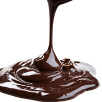 Smooth velvety chocolate pouring and dripping isolated on a transparent background, Velvety Chocolate Pour and Drip isolated on transparent background png