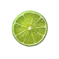 Freshly cut lime half with vibrant green color displayed on a clean, transparent background ideal for culinary presentation, Juicy slice of lime on transparent background png