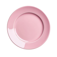 A pastel pink empty plate on a clean transparent surface, perfect for serving food or showcasing tableware designs, pink empty plate on transparent background png