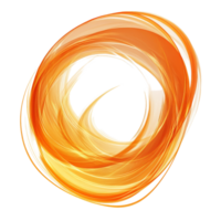 Vibrant orange lightning swirl on a pristine transparent background showcasing dynamic energy and movement, Orange Lightning Swirl Isolated on transparent backgroundfor Energy and Power Concepts png