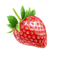 Fresh ripe strawberry isolated on a plain background highlighting its vibrant color and tempting texture, Strawberry fruit isolated png