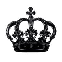 Elegant silhouette of a kings crown against a clean transparent background, showcasing intricate design and royal symbolism, kings crown silhouette on transparent background png