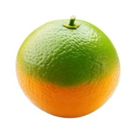 Brightly colored green and orange fruit isolated against a clean transparent background, green orange isolated on transparent background png