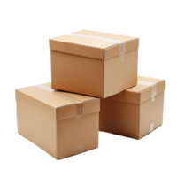 Stacked cardboard boxes on a transparent background highlighting storage and organization solutions for any space, cardboard boxes on transparent background png
