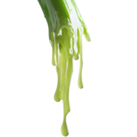 Aloe vera gel dripping from a fresh leaf in a minimalist setting with soft lighting, Aloe vera dripping png