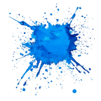 Vibrant blue paint burst on a transparent background creating an artistic splash effect, Blue Paint Burst on transparent background png