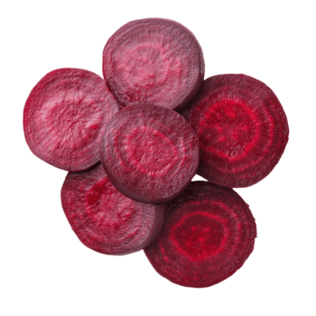Fresh beetroot slices arranged neatly on a transparent background for culinary use or presentation, Beetroot slices isolated on transparent background png