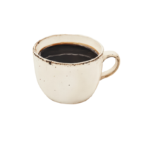 A simple, rustic coffee cup filled with dark brew stands prominently against a plain transparent background for a clean, minimalist aesthetic, coffee cup on transparent backgroundfile png