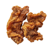 Deliciously crispy fried meat pieces on a transparent background ready for a delightful meal, Fried meat top view isolated on transparent background png