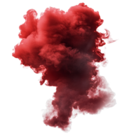Dark red smoke cloud isolated against a transparent background, creating a dramatic visual effect reminiscent of artistic expressions, dark red smoke cloud isolated on transparent background png