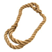 Natural fiber rope strap arranged artistically on a plain transparent background for various applications and crafts, rope strap on transparent backgroundfile png