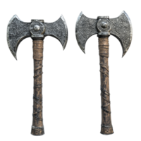 Unique fantasy battle axes designed for epic adventures and combat scenes on a pristine transparent background, Fantasy Battle Axes or Hatchet Isolated on transparent background png