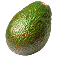 Fresh ripe avocado on a transparent background showcasing its textured skin and natural color, half avocado on transparent background png