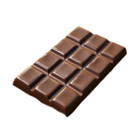 Delicious chocolate bar displayed on a smooth, colored surface, highlighting its rich texture and tempting appearance, Chocolate bar isolated png