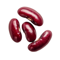 Red beans arranged on a transparent background emphasizing their vibrant color and smooth texture, Red bean isolated on transparent background png