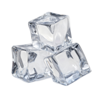 Square acrylic ice cubes stacked on a transparent surface with a crystal clear finish suitable for various, Crystal Clear Artificial Acrylic Ice Cubes Square Shape. 3d render on a transparent png