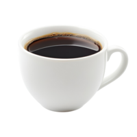 A transparent coffee cup filled with rich black coffee on a clean isolated background showcasing simplicity and elegance, coffee cup isolated on transparent background png