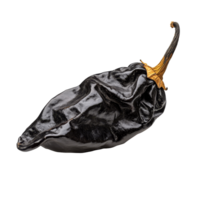 Mole poblano dried pepper isolated on a transparent background, showcasing its unique shape and texture, mole poblano dried pepper isolated on transparent background png