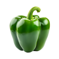 Fresh green pepper isolated on a transparent background displaying vibrant colors and natural shape, Green pepper isolated on transparent background png