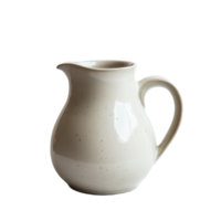 A handcrafted milk jug displayed on a clean transparent background highlighting its elegant design and smooth finish, milk jug on transparent backgroundfile png