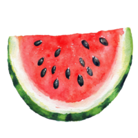A vibrant slice of watermelon on a clean transparent background showcasing its juicy red flesh and seeds for summer vibes, Watermelon slice on transparent background png