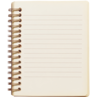 Blank notebook paper with ring spine on a transparent background for creative writing tasks, Blank notebook paper with ring spine on transparent backgroundfile png