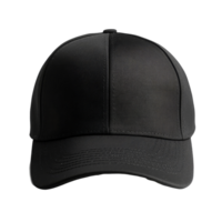A simple black baseball cap against a transparent background showcasing its clean design and versatility, Black baseball cap transparent background png