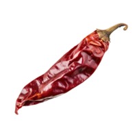 Isolated dry red chili pepper showcasing its vibrant color, texture, and unique shape against a clean background, Isolated dry red chili pepper png