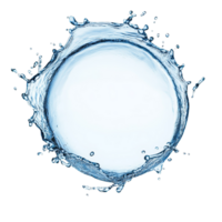 Circular water splash formed by impact, isolated on a transparent background, creating a captivating visual effect, Water splash forming a circle isolated png