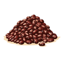 Stacked adzuki beans on a light background showcasing their rich color and unique shape in an artistic representation, Stacked adzuki beans isolated Stock Illustration png