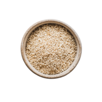 transparent sesame seeds in a rustic bowl on a clean transparent background for culinary uses and recipes, transparent sesame in a bowl on transparent background png