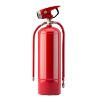 Red fire extinguisher tube standing upright against a clean transparent background for safety and emergency use, fire extinguisher tube isolated transparent background png