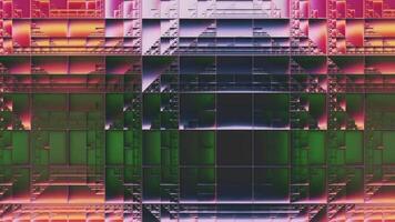 Abstract 3d render, background animation with ribbed glass effect video